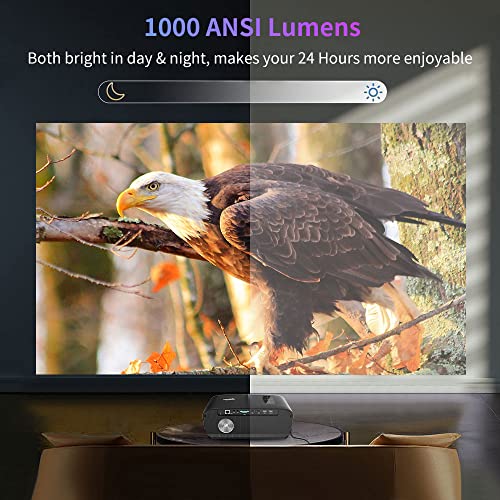 Upgraded High Brightness Video Projector 1000ANSI Lumen,Native 1080P 5G Wifi Bluetooth Projector Support 4K HDR10,Full HD Movie LED Overhead Projector for iOS Android Phone TV Box Laptop Home&Business