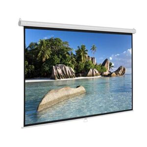 fzzdp manual pull down projector screen 60 72 84 100 inch 4:3 widescreen retractable auto-locking portable projection screen ( size : 100 inch )