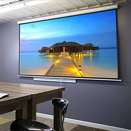 FZZDP Manual Pull Down Projector Screen 60 72 84 100 Inch 4:3 Widescreen Retractable Auto-Locking Portable Projection Screen ( Size : 100 inch )