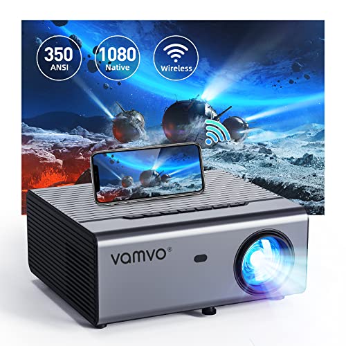 Vamvo Portable Projector, 2022 Upgraded WiFi Projector Native 1080P Full HD Outdoor Movie Projector, Home Theater Video Projector Compatible with iOS/Android/XBox/PS4/PS5/TV Stick/HDMI/USB