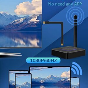 Wireless Display Adapter, HDMI/TV Display Adapter, No Setup or APP, Supports Miracast, Airplay, DLNA, for iPhone iOS, Android, Windows, Mac OS Casting/Mirroring to TV/Projector/Monitor