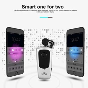 Pomya Bluetooth Headset, Fineblue F920 Sports Bluetooth Earpiece, Retractable Handsfree Earphone, Anti-Lost Function Telescopic Headphones(White)