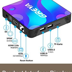 Android TV Box 11.0 4GB RAM 32GB ROM Support Dual Band WiFi with Backlit Keyboard 4K HDR Smart Streaming Media Player BT 4.1 H.265 Set Top Blue