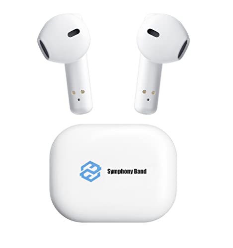 Symphony Band True Wireless Earbuds for iPhone/Android Phones - Wireless Earphones with LED Display, Touch Control, USB C Charging Case