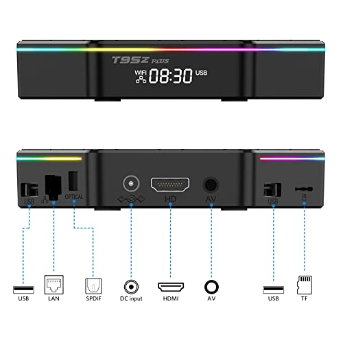 SGH Plus Android 12.0 tv Box Allwinner H618 Quadcore 4GB RAM 32GB ROM Support 6K 3D 1080P 2.4/5 GHz WIFI6 BT5.0 10/100M Ethernet DLNA HDR10 HDMI 2.0 H.265 with Mini Wireless Backlit Keyboard