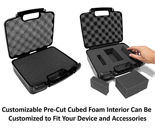 CASEMATIX Portable Hard Travel Case with Diced Foam Compatible with AAXA P7 Pico Projector, Ivation, Brookstone Projectors and Others with Mini Tripod, Charger, and Small Accessories - Case Only