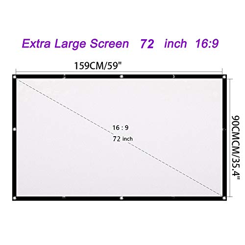 Ochine Projector Screen Home Projection Movies Screen Outdoor Indoor Support Double Sided Projection Foldable Anti-Crease Portable Home Theater Screens for Home, Party, Office, Classroom