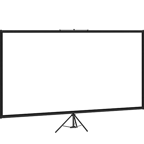 VEVOR Tripod Projector Screen with Stand 110inch 16:9 4K HD Projection Screen Stand Wrinkle-Free Height Adjustable Portable Screen for Projector Indoor & Outdoor for Movie, Home Cinema, Gaming, Office