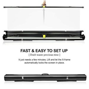 Julius Studio (Pull-up Type) 5 x 6.2 ft. / 60 x 75 inch White Screen, Collapsible Pure White Background, Pull Up Roll Down Auto Locking, No Wrinkle, Portable Handle Grip, Easy Install & Fold, JSAG665