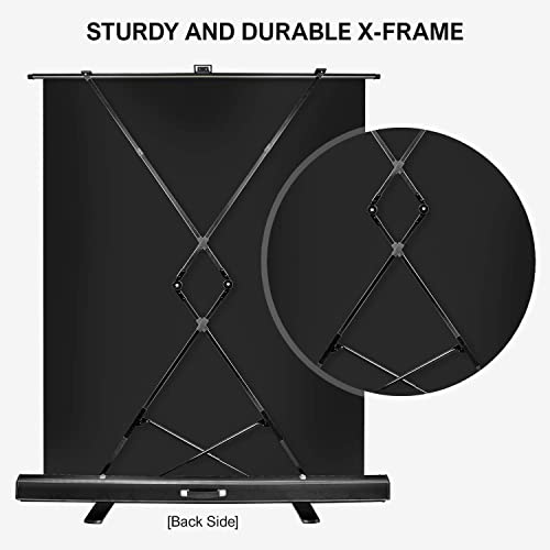 Julius Studio (Pull-up Type) 5 x 6.2 ft. / 60 x 75 inch White Screen, Collapsible Pure White Background, Pull Up Roll Down Auto Locking, No Wrinkle, Portable Handle Grip, Easy Install & Fold, JSAG665