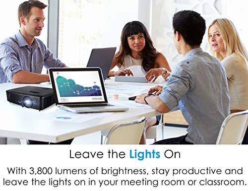 Optoma S334e SVGA Bright Professional Projector Lights On Viewing with 3,800 Lumens Latest DLP Technology Business Presentations Classrooms or Home 15,000 hour lamp life Speaker Built In Portable Size