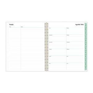 Blue Sky 2023-2024 Academic Year Weekly and Monthly Planner, 8.5" x 11", Frosted Flexible Cover, Wirebound, Laurel (144723)