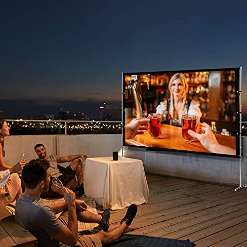 Movie Projector Screen with Stand Foldable Portable Outdoor Indoor Movie Screen for Home Theater Recreational Projection Screen 16: 9 HD 86 Inch Gifts