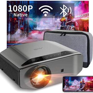 5G WiFi Bluetooth Projector, Artlii Energon 2 Full HD Native 1080P Outdoor Projector 4K Supported with Artlii 120 inch 4K HD 16:9 Wrinkle-Free Outdoor Portable Projector Screen with Stand