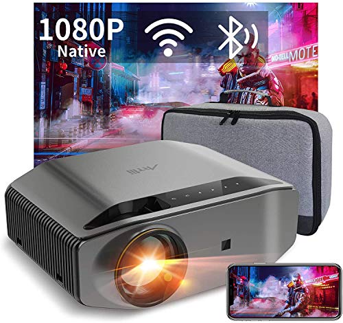 5G WiFi Bluetooth Projector, Artlii Energon 2 Full HD Native 1080P Outdoor Projector 4K Supported with Artlii 120 inch 4K HD 16:9 Wrinkle-Free Outdoor Portable Projector Screen with Stand