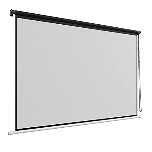 Annibells Manual Pull Down Projector Screen 60inch Video Projection Screens Outdoor Indoor Easy to Install 3D 4K 16:9/4:3 HD Movie Screen for Home Party Office Gaming-16:9