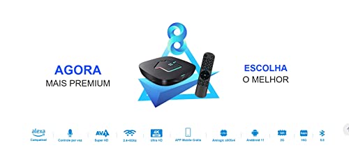 SuperTV H8 Brazil Box TV Brasil New Version HTV8 Brazilian TV Box Android 11 - 2.4GHz/ 5GHz WiFi 4K UHD Bluetooth 4.2