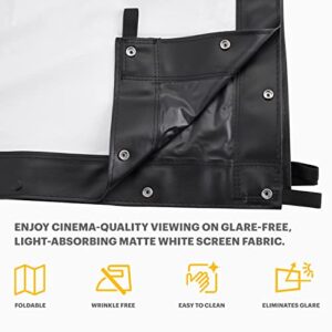 KODAK 150” Replacement Projector Screen | Fast Fold High Contrast White Projection Backdrop for Outdoor & Indoor Movies in Front Projection | Easy Clean Glare Proof, Wrinkle Free Fabric