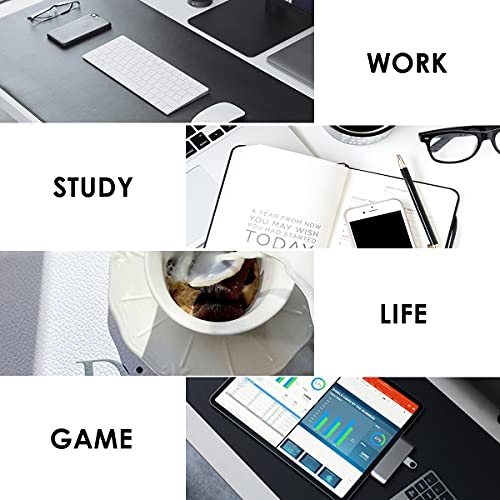 Dual Sided Leather Desk Pad,PU Desk mat,Waterproof Desk Protector,Desk Mouse Pad for Office/Home/Gaming/Decor(Apricot+Orange,23.6"x 11.8")