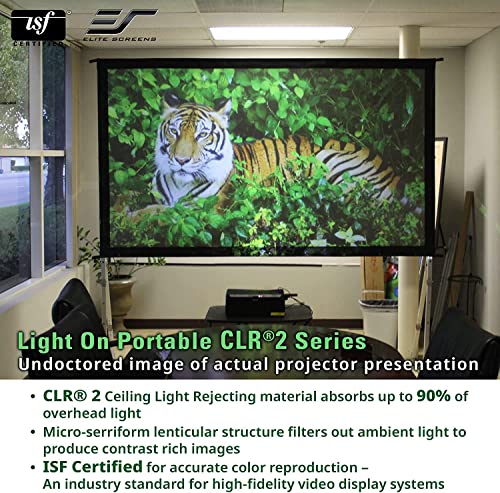 Elite Screens Light-On CLR 2 Series, 103" Diag. 16:9, Ceiling Ambient Light Rejecting Folding-Frame Portable Screen, LPS103H-CLR2