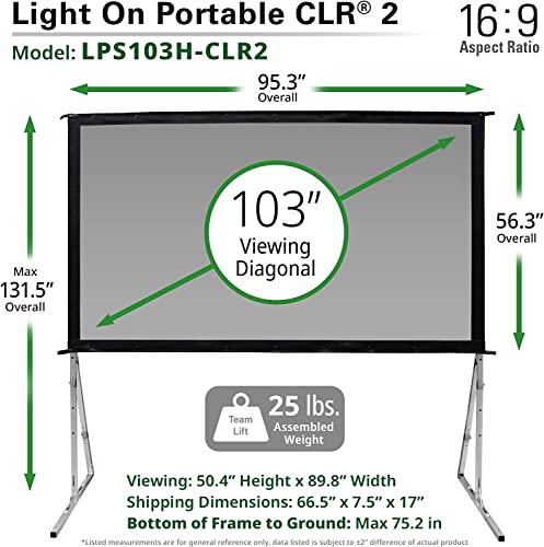 Elite Screens Light-On CLR 2 Series, 103" Diag. 16:9, Ceiling Ambient Light Rejecting Folding-Frame Portable Screen, LPS103H-CLR2