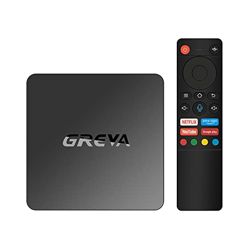 GREVA Android 11 TV Box 4GB RAM 64GB ROM Support Dual Band WiFi 2.4G/5G Voice Remote Control BT 5.0 4K HDR Smart Streaming Media Player