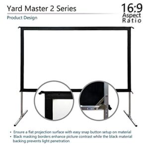 Projector Screen Yard Master 2 Series by Elite Screens | 120” (inch) Portable Outdoor or Indoor Front Projection with Stand | 16:9 4K/8K Ultra HD 3D Fast Folding Easy Snap Home Theater Cinema Movie