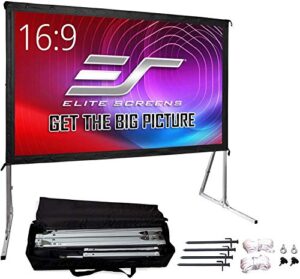 projector screen yard master 2 series by elite screens | 120” (inch) portable outdoor or indoor front projection with stand | 16:9 4k/8k ultra hd 3d fast folding easy snap home theater cinema movie