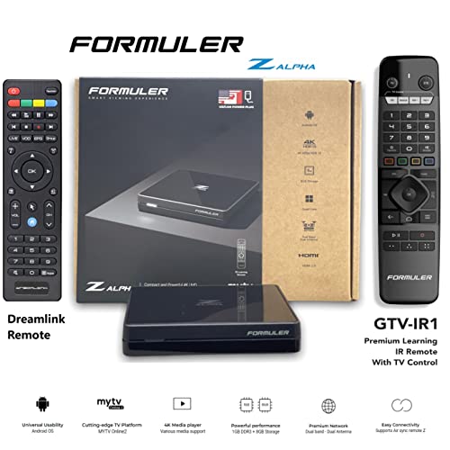 FORMULER Z Alpha Android Dual Band 5G 1GB RAM 8GB ROM 4K Smart Learning Remote with IR MYTVONLINE2 + Free Extra Remote