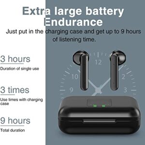 Wireless Earbuds, LED Bluetooth 5.1 Earbuds HiFi Sterero, IPX5 Waterproof Touch Control True Wireless Earbuds with Microphone, Bluetooth Headphones for Sport and Working Black