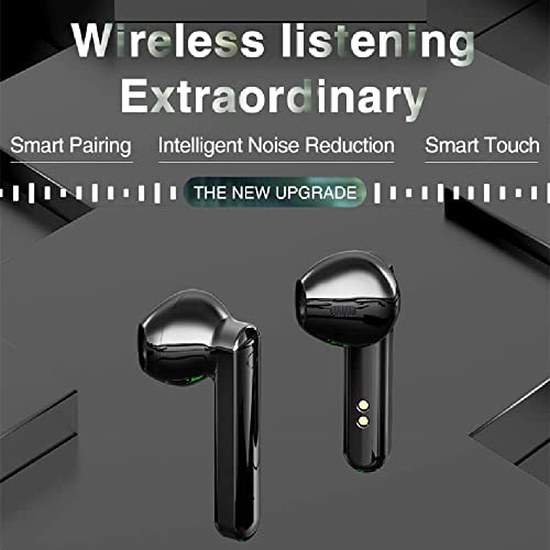 Wireless Earbuds, LED Bluetooth 5.1 Earbuds HiFi Sterero, IPX5 Waterproof Touch Control True Wireless Earbuds with Microphone, Bluetooth Headphones for Sport and Working Black