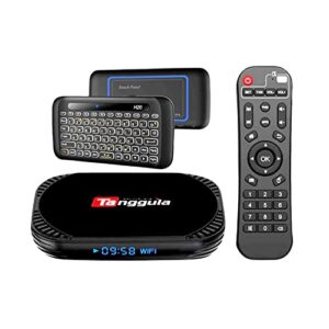 tanggula x5 tv box android media player device 2022 | mini backlit wireless keyboard adjustable full panel touchpad | fast speed dual band wifi | 128gb storage |4k / 8k ultra hd voice activated remote