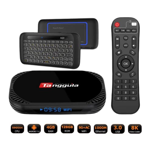 Tanggula X5 Tv Box Android Media Player Device 2022 | Mini Backlit Wireless Keyboard Adjustable Full Panel Touchpad | Fast Speed Dual Band WiFi | 128GB Storage |4k / 8k Ultra HD Voice Activated Remote