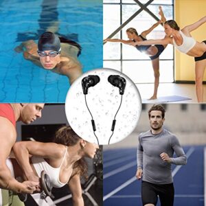 AGPTEK IPX8 Waterproof in-Ear Earphones, Coiled Cable Swimming Earbuds with Stereo Audio Extension Cable, Wired, Black