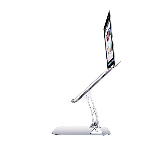 BoxWave Stand and Mount Compatible with MSI Raider GE77Hx (17.3 in) - Executive VersaView Laptop Stand, Ergonomic Adjustable Metallic Laptop Stand for MSI Raider GE77Hx (17.3 in) - Metallic Silver