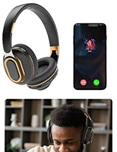 Portable Wireless Headphones - Foldable Lightweight Over-Ear Headphones, Ergonomically Designed Bluetooth Headphones, Soft and Comfortable for Office, School, Travel, Sports