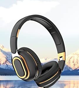 Portable Wireless Headphones - Foldable Lightweight Over-Ear Headphones, Ergonomically Designed Bluetooth Headphones, Soft and Comfortable for Office, School, Travel, Sports