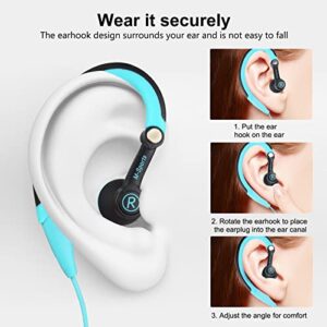 Mucro Wired Earbuds Sport Headphones Over Ear Earhooks Sweatproof in Ear Running Earphones for Workout Jogging Gym Headphones for iPhone iPod Samsung