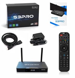 authorized seller 2023 newest super box s3 pro tv box with voice remote，detailed install instructions (2gb ram + 32gb rom)