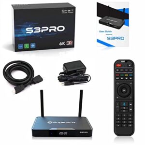 Authorized Seller 2023 Newest Super Box S3 PRO TV Box with Voice Remote，Detailed Install Instructions (2GB RAM + 32GB ROM)