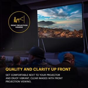 KODAK 150” Portable Projector Screen W/ Stand - Fast Fold White Projection Backdrop for Outdoor & Indoor Movies with Tripod, Outdoor Stability Kit, & Black Storage Carry Case