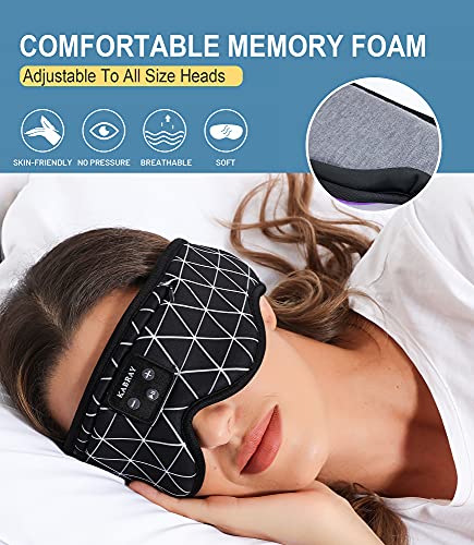 Sleep Headphones, Kabray Sleeping Headphones Soft Comfortable Bluetooth Sleep Mask with Ultra Thin Speakers, Cool Gadgets Gift for Women Men Valentine's Father's Mother's Day Birthday Christmas