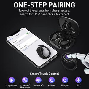 Wireless Earbuds Bluetooth 5.3 Headphones 40hrs Play Sport Headphones with Dual LED Display, Bluetooth Earbuds IP7 Waterproof with Earhooks, Touch Control Ear buds with Immersive Sound for Workout