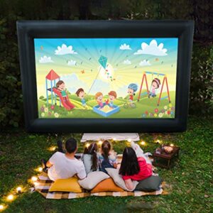 WGIA 18ft Outdoor Inflatable Movie Screen, Blow Up Projector Screen with Air Blower, Support Front & Rear Projection