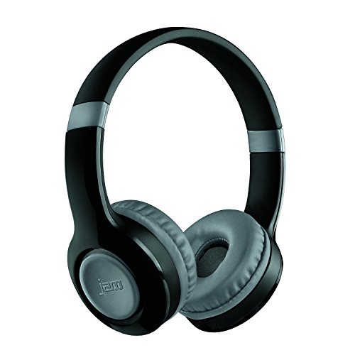 JAM Transit Lite Wireless Bluetooth Heaphones, 11 Hour Playtime, Lightweight Design, Connect Wirelessly to any Bluetooth Device, 30ft Range, Adjust Volume on Ear Cup, Aux-In Port, HX-HP400GY Grey