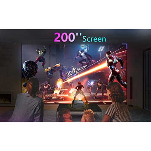 WENLII V50 Portable 5g Projector Mini Smart Real 1080p Full Movie Proyector 200'' Large Screen Led Projectors ( Color : E )