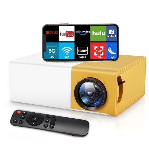 720P HD Mini Projector, 6500 Lumens Movie Projector,Wying 1080P Full HD Supported Portable Projector, 120'' Home Theater Projector, Compatible with iOS/Android/TV Stick/HDMI/USB/AV Ports