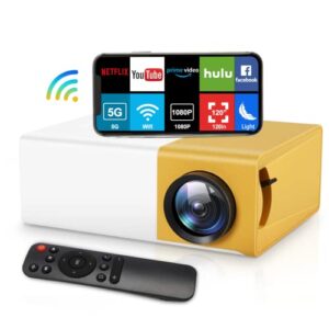 720P HD Mini Projector, 6500 Lumens Movie Projector,Wying 1080P Full HD Supported Portable Projector, 120'' Home Theater Projector, Compatible with iOS/Android/TV Stick/HDMI/USB/AV Ports