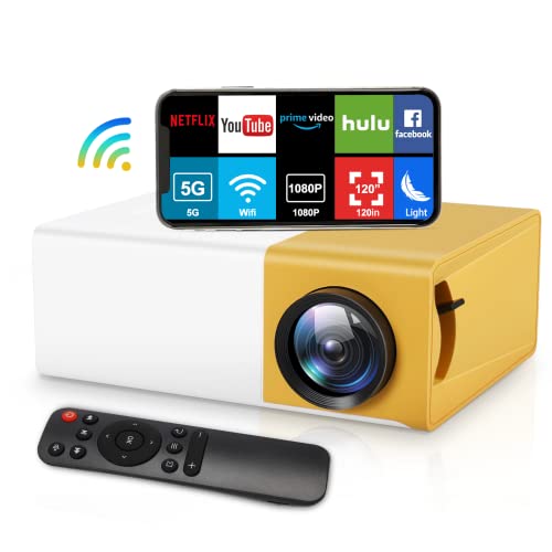 720P HD Mini Projector, 6500 Lumens Movie Projector,Wying 1080P Full HD Supported Portable Projector, 120'' Home Theater Projector, Compatible with iOS/Android/TV Stick/HDMI/USB/AV Ports