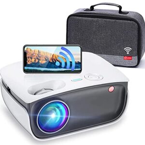 Mini WiFi Projector HD, 4000 Lumen Portable Home Theater Projector with 100" Screen & Carry Bag, Support 1080P & 200" Display, Compatible with iOS/Android/PC/TV Stick